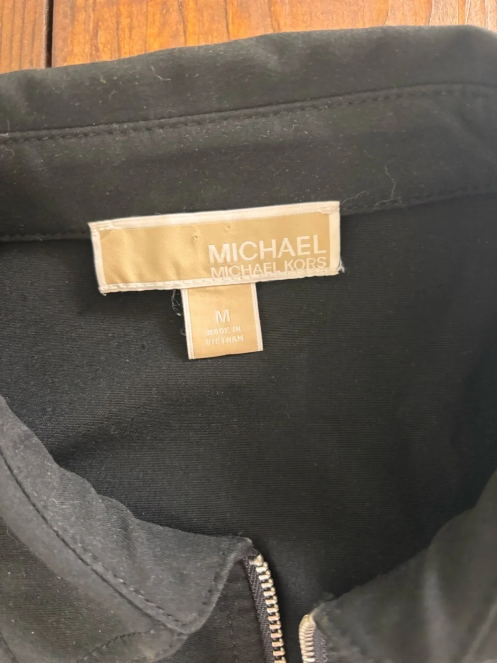 Michael Kors Black Zip-Front Midi Shirt Dress
